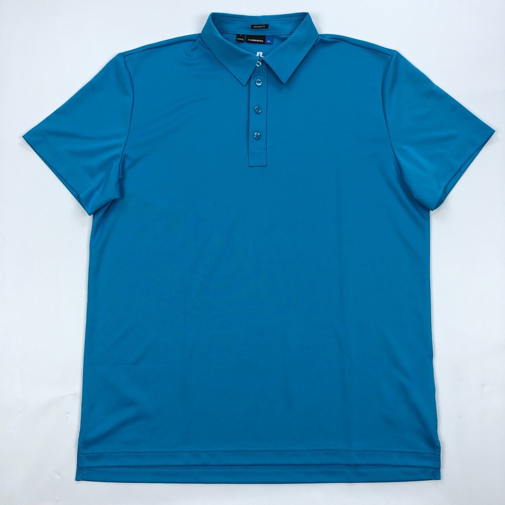 J Lindeberg Polo Shirt Men XL Golf Performance Blue